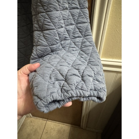 Polygram Boutique Quilted Hoodie Charcoal Gray 1XL Casual Plus Sporty Athleisure - Picture 5 of 9